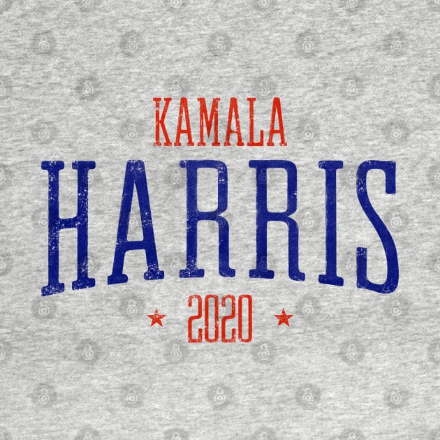 Kamala Harris Presidential race 2020 cool logo with red and blue distressed text by YourGoods